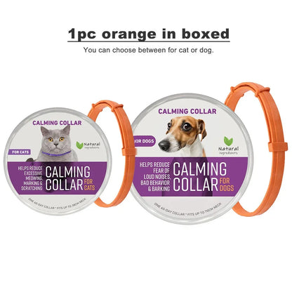 38/70Cm Dog Calming Collar Pet Cat Anxiety Reducing Pheromone Collar for Dogs Releases Pheromones for 60Days Helps Calm for Dogs
