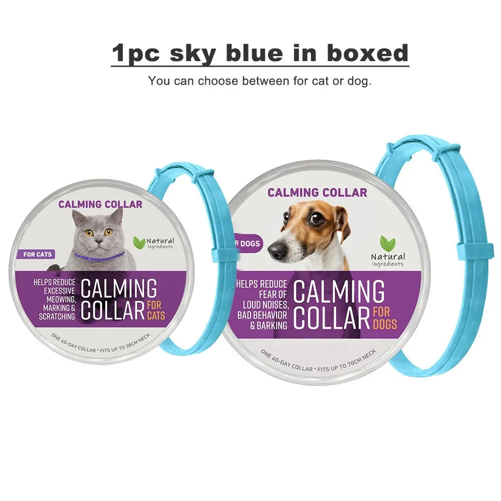 38/70Cm Dog Calming Collar Pet Cat Anxiety Reducing Pheromone Collar for Dogs Releases Pheromones for 60Days Helps Calm for Dogs