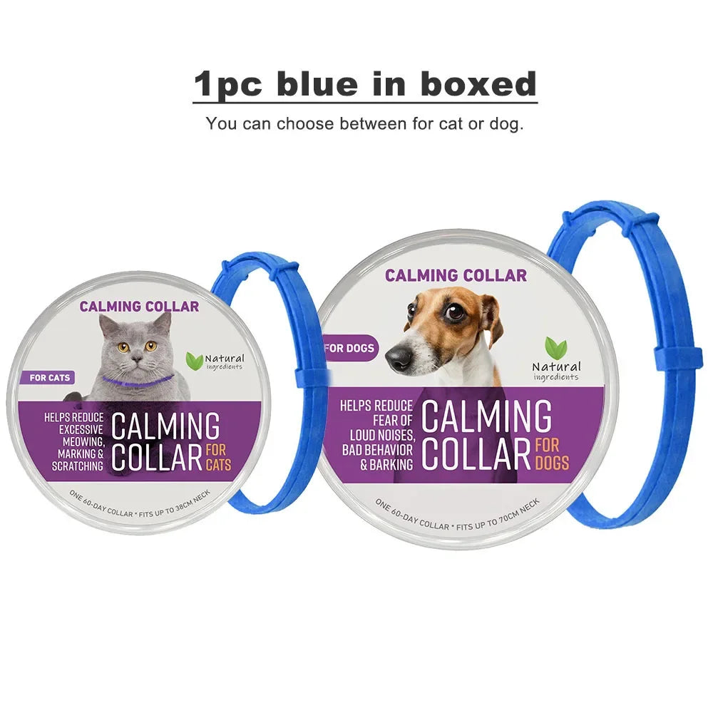 38/70Cm Dog Calming Collar Pet Cat Anxiety Reducing Pheromone Collar for Dogs Releases Pheromones for 60Days Helps Calm for Dogs
