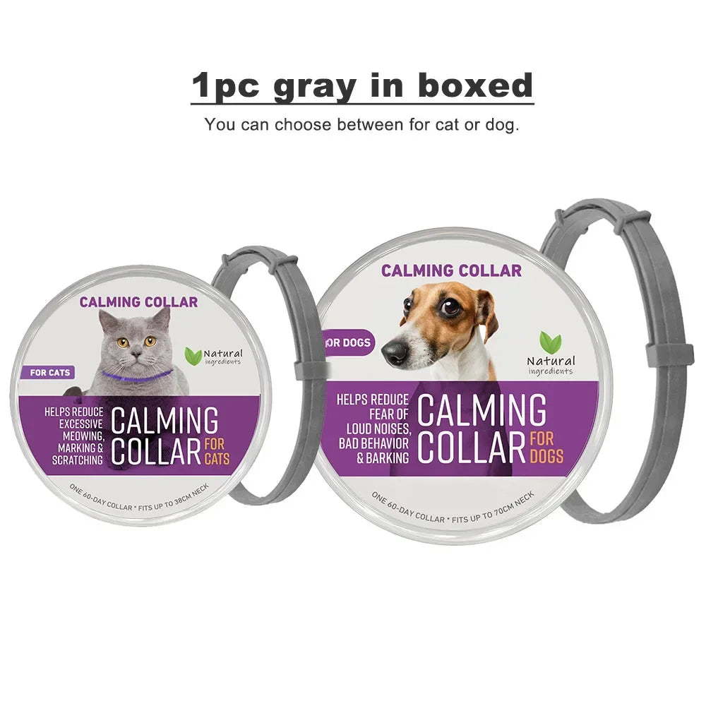 38/70Cm Dog Calming Collar Pet Cat Anxiety Reducing Pheromone Collar for Dogs Releases Pheromones for 60Days Helps Calm for Dogs