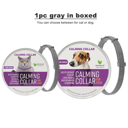 38/70Cm Dog Calming Collar Pet Cat Anxiety Reducing Pheromone Collar for Dogs Releases Pheromones for 60Days Helps Calm for Dogs