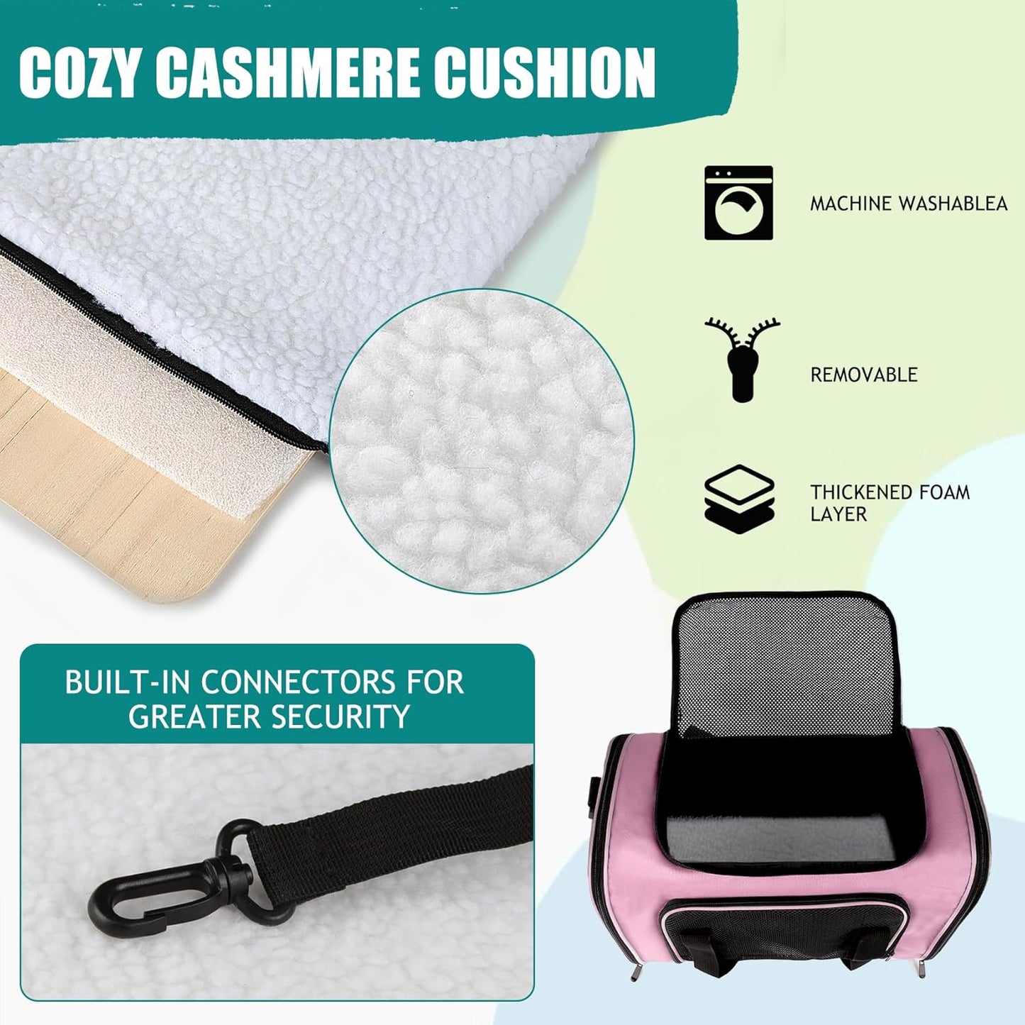 Dog Cat Carrier Pet Carriers for Large Cats Small Dogs Carrier Soft Sided Puppy up to 25Lbs Dog Carrier Portable Foldable Dog Cat Travel Carrier (Large-Pink-20 * 13 * 13)
