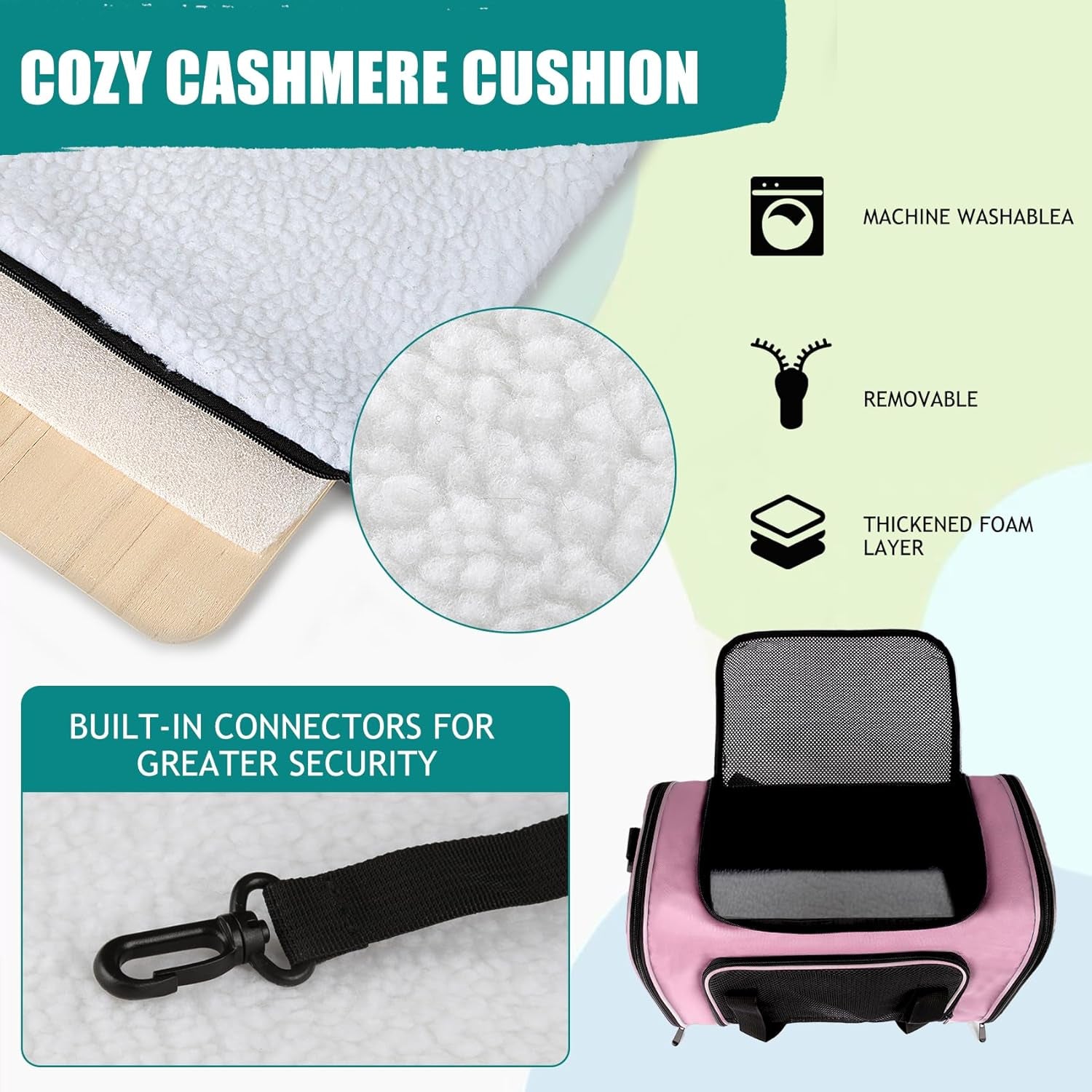 Dog Cat Carrier Pet Carriers for Large Cats Small Dogs Carrier Soft Sided Puppy up to 25Lbs Dog Carrier Portable Foldable Dog Cat Travel Carrier (Large-Pink-20 * 13 * 13)