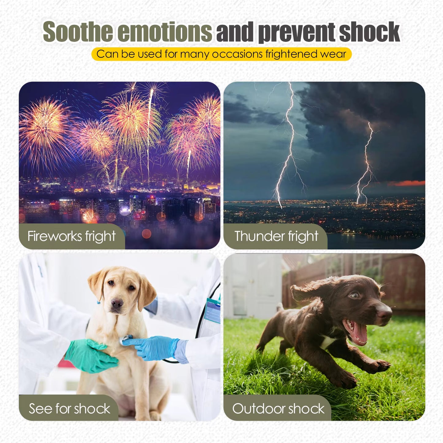 Dog Anxiety Vest & Calming Coat – Thunder, Fireworks & Noise Relief