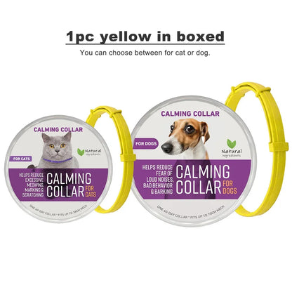 38/70Cm Dog Calming Collar Pet Cat Anxiety Reducing Pheromone Collar for Dogs Releases Pheromones for 60Days Helps Calm for Dogs